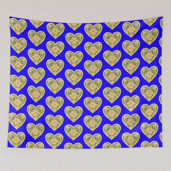 Item preview, Sunny Floral Heart – Bright Yellow Romantic Folk Art Design designed and sold by IndianShopper.