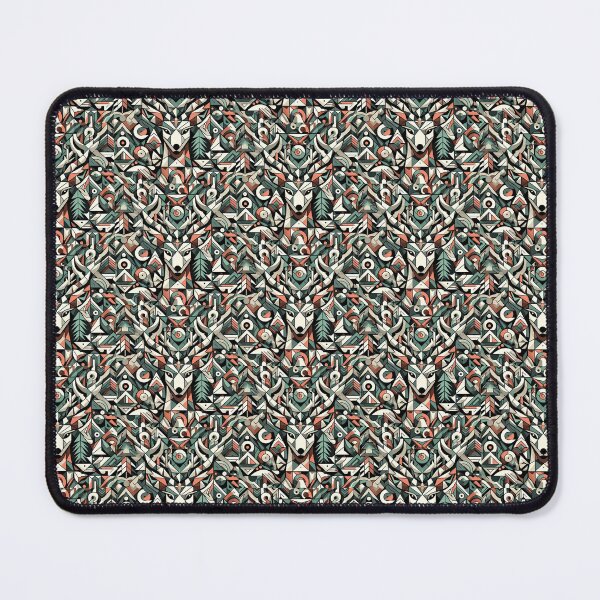 Item preview, Deer head in repeating geometric shapes designed and sold by nikkolaus.