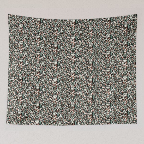Item preview, Deer head in repeating geometric shapes designed and sold by nikkolaus.