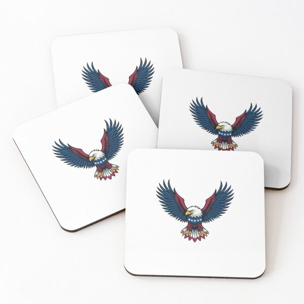 Item preview, American Bald Eagle Patriotic Wall Art – USA Flag Colors Illustration designed and sold by zeben design.