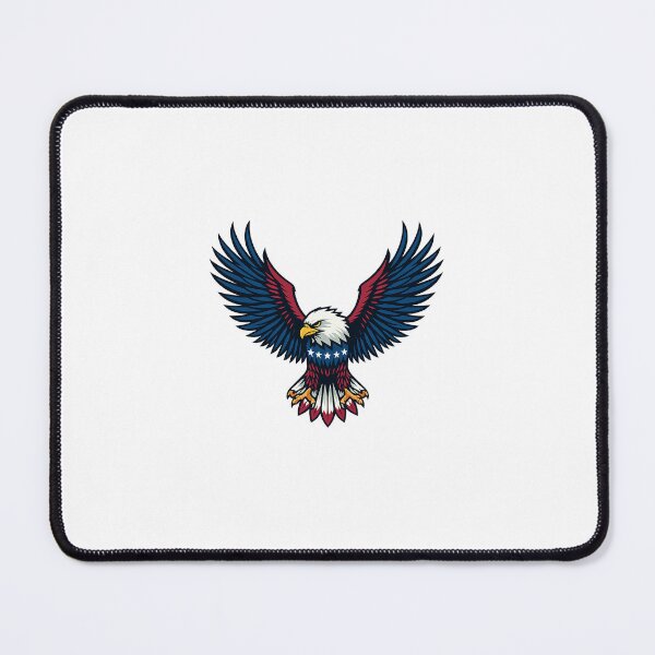Item preview, American Bald Eagle Patriotic Wall Art – USA Flag Colors Illustration designed and sold by zeben design.