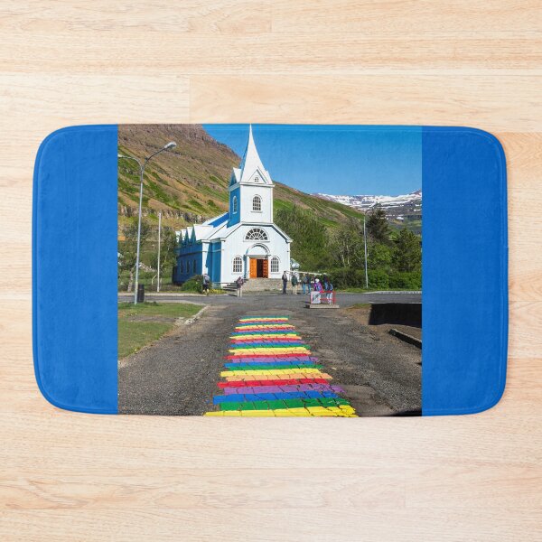 Item preview, Whimsical Rainbow Path to the Blue Church designed and sold by Debra Martz.