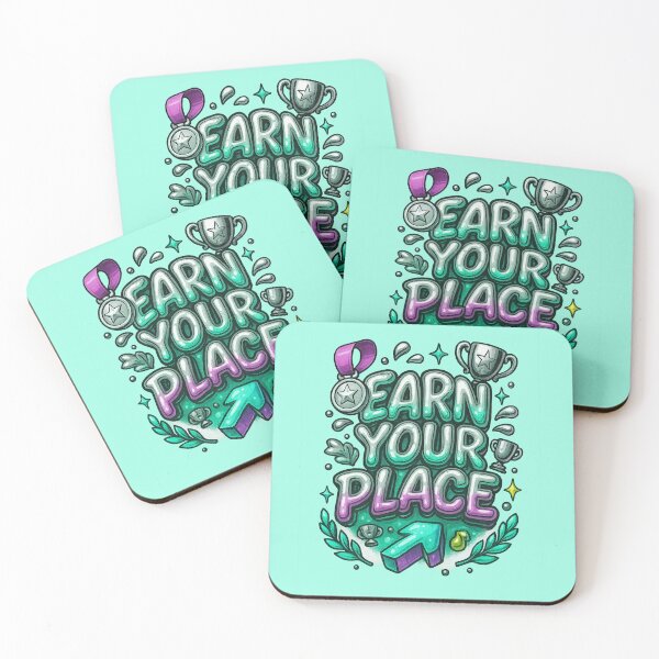 Item preview, EARN YOUR PLACE – Chrome Liquid Motivational Design designed and sold by RedHow.