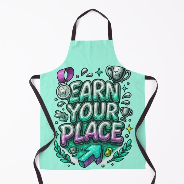 Item preview, EARN YOUR PLACE – Chrome Liquid Motivational Design designed and sold by RedHow.