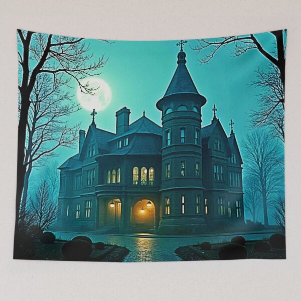 Item preview, Eerie Victorian Mansion Moonlight designed and sold by Health And Fitness Posts e-Store.