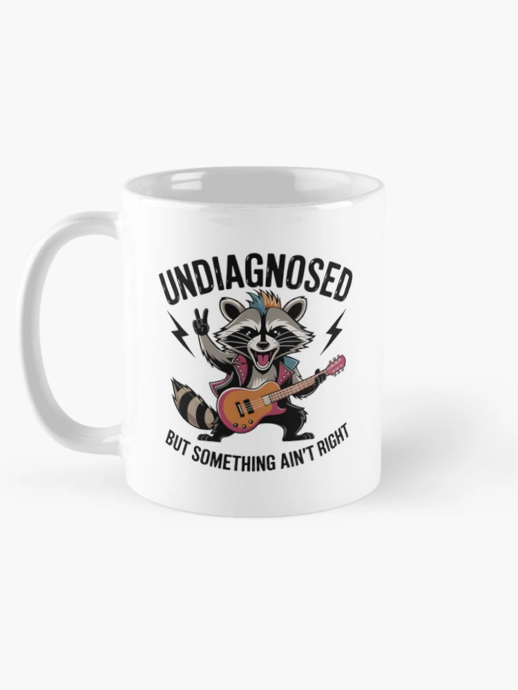 Thumbnail 5 of 6, Coffee Mug, Unhinged Rocking Racoon designed and sold by BuxomBabe21.