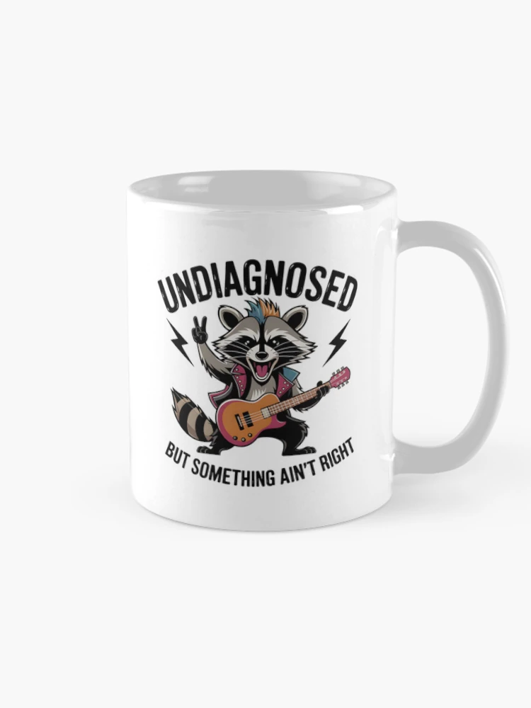 Thumbnail 3 of 6, Coffee Mug, Unhinged Rocking Racoon designed and sold by BuxomBabe21.