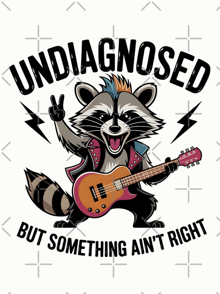 Thumbnail 6 of 6, Pullover Sweatshirt, Unhinged Rocking Racoon designed and sold by BuxomBabe21.