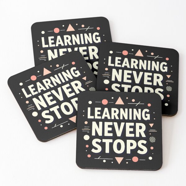 Item preview, Learning Never Stops – Motivational Typography designed and sold by SoftStyleStudio ⭐⭐⭐.