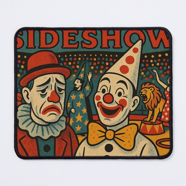 Item preview, Retro Sideshow Clowns Carnival Poster designed and sold by weirdfishes123.