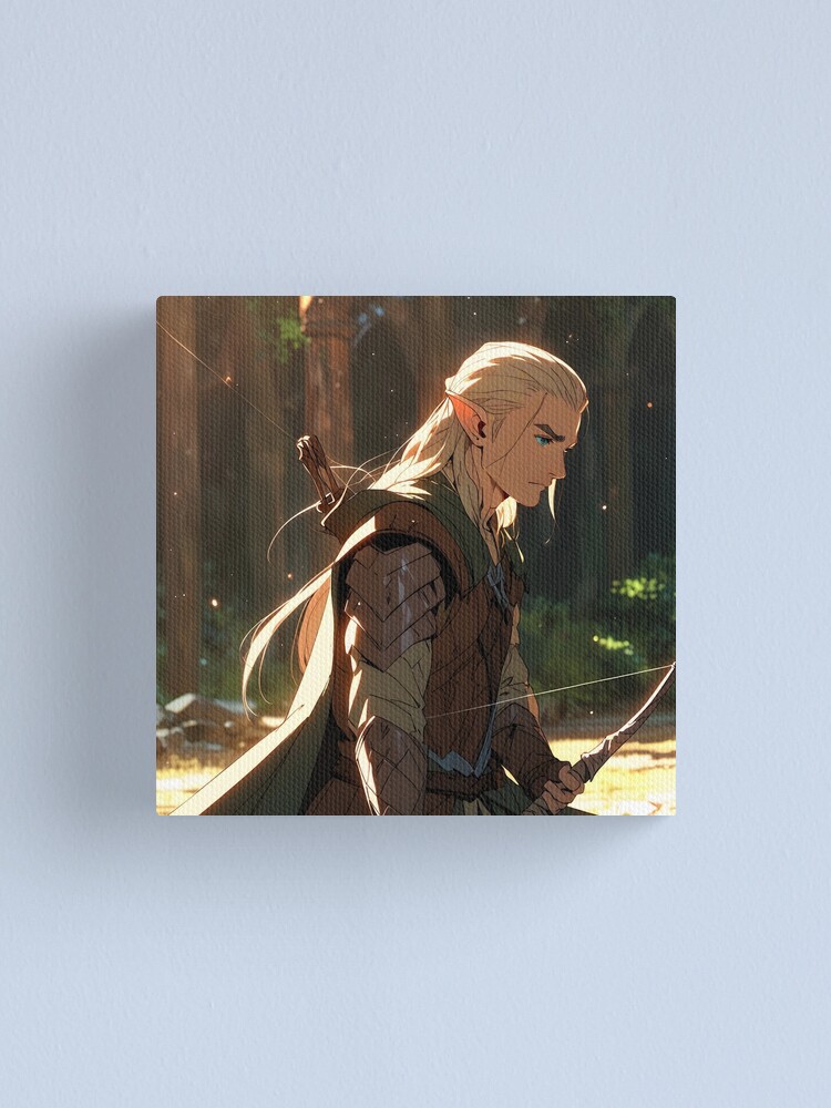 Imagen 1 de 3, Lienzo con la obra Legolas Anime Styled, diseñada y vendida por KarmaKnown.