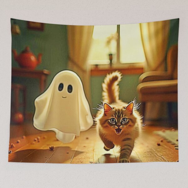 Item preview, Funny Kitten Spooky Friend designed and sold by Health And Fitness Posts e-Store.