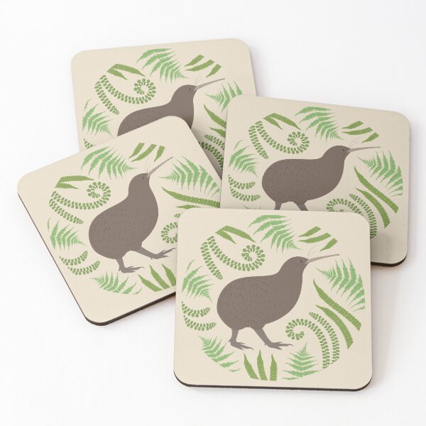 Item preview, New Zealand Kiwi and Fern - Beige designed and sold by Rebeccatiana.nz.
