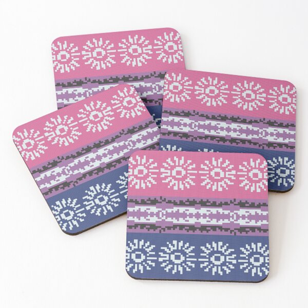 Item preview, Floral Decorated Bi Flag designed and sold by FlyingJackalope.