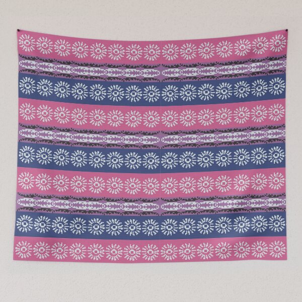 Item preview, Floral Decorated Bi Flag designed and sold by FlyingJackalope.