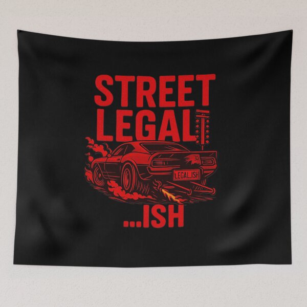 Item preview, Street Legal Ish Funny Drag Racing Muscle Car Burnout designed and sold by CarantinedChaos.