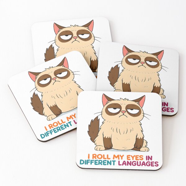 Item preview, Humorous Cat rolling its eyes designed and sold by stampacreates.