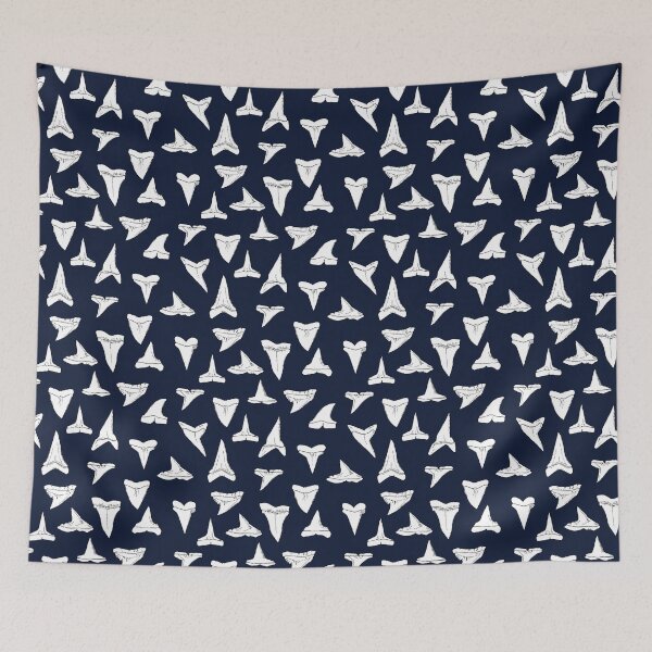 Item preview, SHARK TEETH names poster x30-navy blue designed and sold by BEATRIZ ABAITUA.
