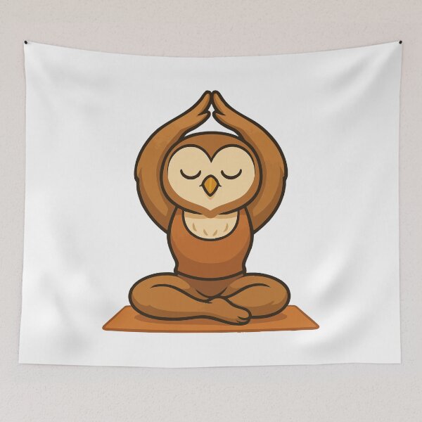 Item preview, Meditation Yoga Owl Сalm Gym – Muscular Owl Lifting Weights Fitness Illustration designed and sold by MaratusVolans.