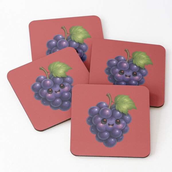 Item preview, Realistic Kawaii Grapes – Cute Fruit Character designed and sold by © Zenscape Studio 2025.