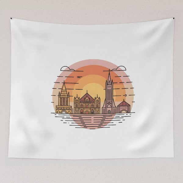 Item preview, Québec City Skyline – Minimalist Warm Sunset Tones Travel Souvenir Design designed and sold by Paper Drip.