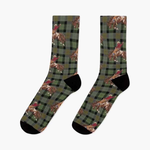 Item preview, Rodeo Cowboy on Green Plaid – Western Country Style  designed and sold by Phat Dog Designs .