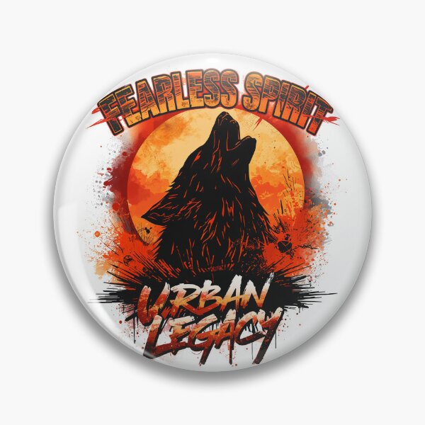 Item preview, Fearless Spirit Urban Legacy Wolf Streetwear Grunge Design designed and sold by CreativeVisionsHub.