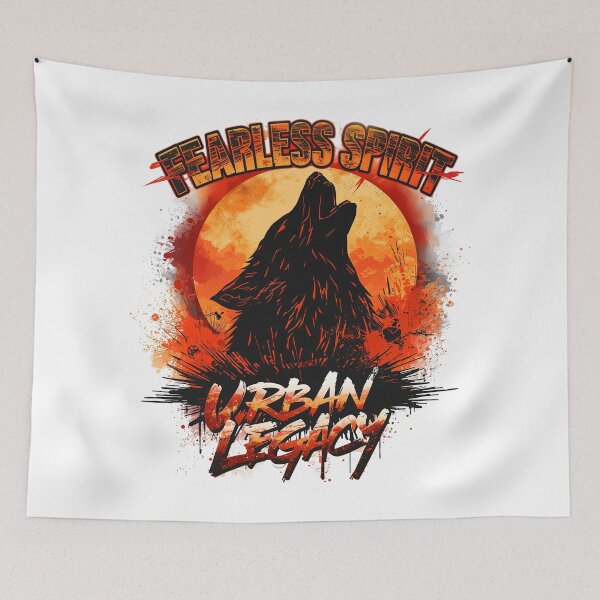 Item preview, Fearless Spirit Urban Legacy Wolf Streetwear Grunge Design designed and sold by CreativeVisionsHub.