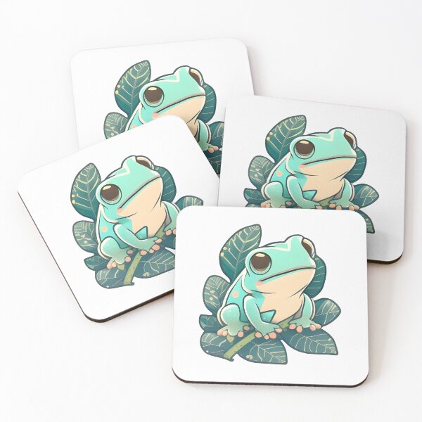 Item preview, Cute White Tree Frog sitting on leaf designed and sold by Pariunos.
