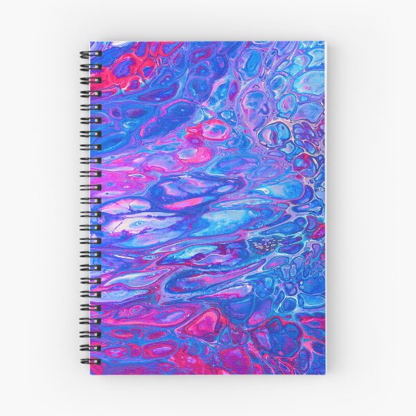 Item preview, Trippy Wave Cell Cluster Fluid Art Print - Blue & Magenta Flip Cup Acrylic Pour designed and sold by marbledmoonart.