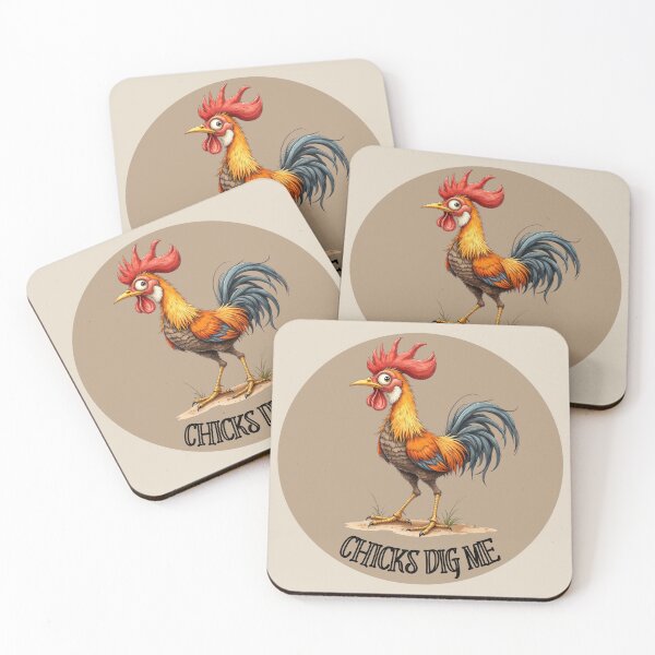 Item preview, Chicks Dig Me Funny Rooster Design designed and sold by rustyroofco.