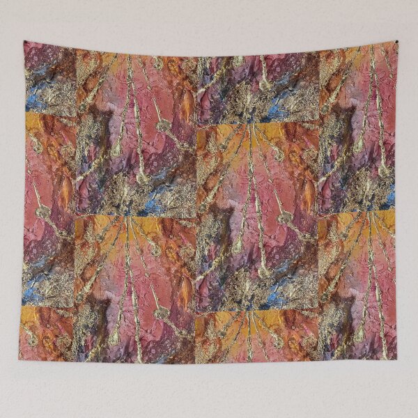 Item preview, Mixed Media with Shiny Gold Highlights over pink designed and sold by Kandoart.