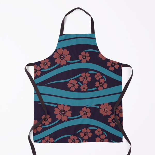 Item preview, OCEAN WAVES WITH CHERRY BLOSSOM - FLORAL red and blue designed and sold by trengeee.