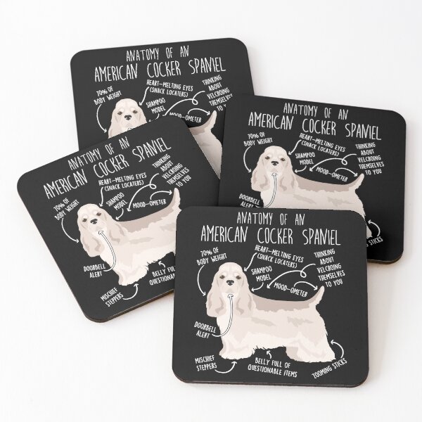 Item preview, Silver American Cocker Spaniel Dog Anatomy designed and sold by Clara Hollins.