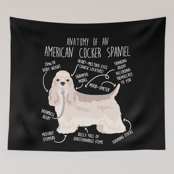 Item preview, Silver American Cocker Spaniel Dog Anatomy designed and sold by Clara Hollins.