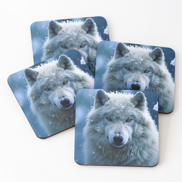 Item preview, Wolf With Blue Eyes In Arctic Snowstorm Art designed and sold by DEC02.