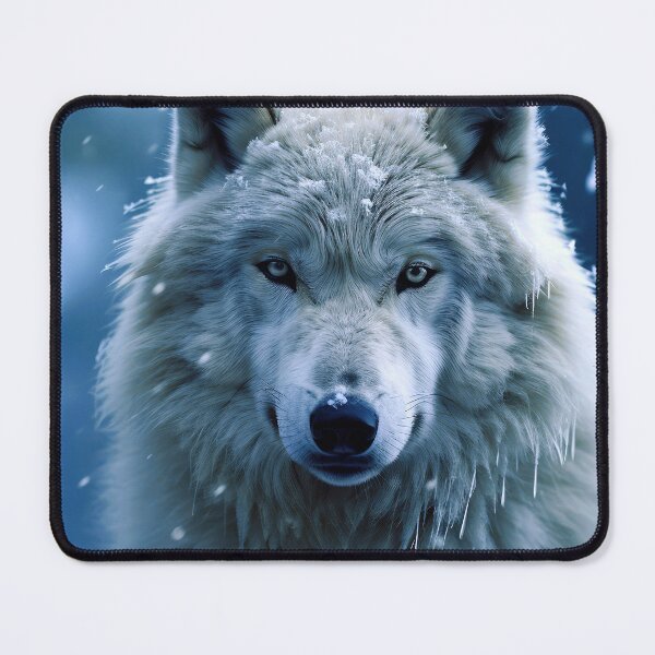 Item preview, Wolf With Blue Eyes In Arctic Snowstorm Art designed and sold by DEC02.