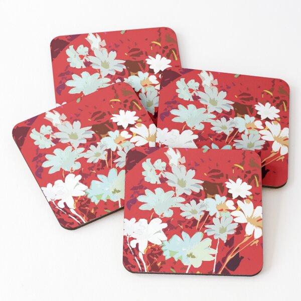 Item preview, Red floral design designed and sold by Marju Rose.