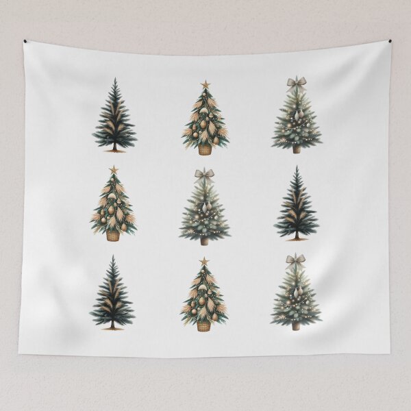 Item preview, Boho Christmas Tree Shirt Chic Holiday Gift for Women, Boho Christmas Tree Blanket Cozy Winter Christmas Gift for Her, Boho Christmas Tree Tote Bag Festive Holiday Gift for Women designed and sold by Noe Mill.
