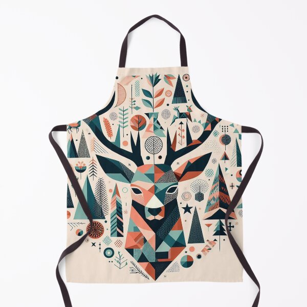 Item preview, Buck Deer head in geometric shapes designed and sold by nikkolaus.
