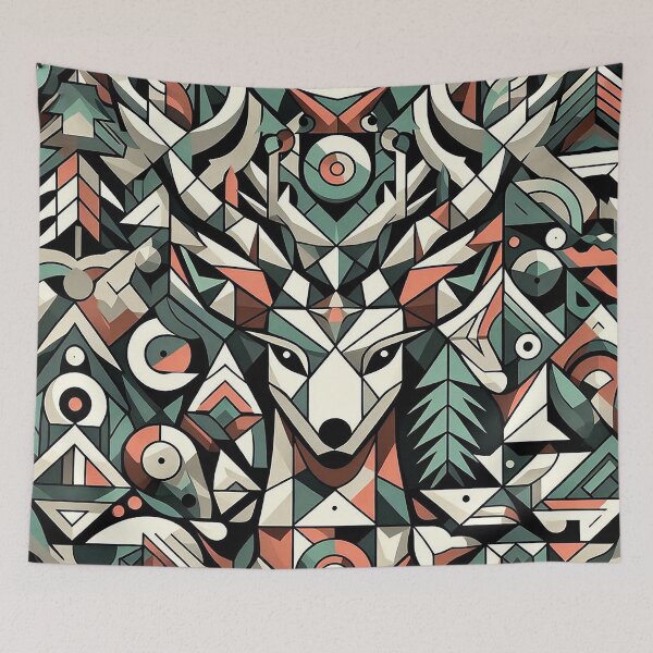 Item preview, Deer head in geometric shapes designed and sold by nikkolaus.