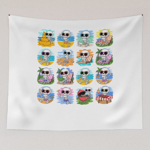 Item preview, Funny Summer Skeletons | Cool Beach & BBQ Vibes Illustration designed and sold by ArtByKatti.