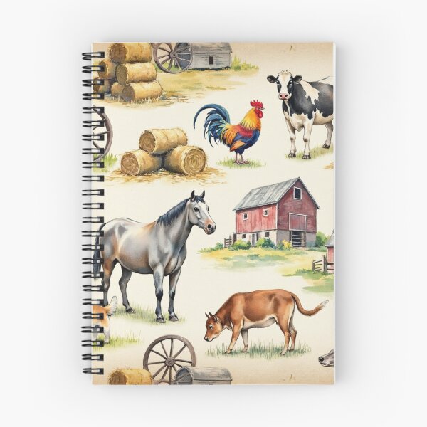 Item preview, Vintage Farm Life Watercolor Pattern designed and sold by rustyroofco.