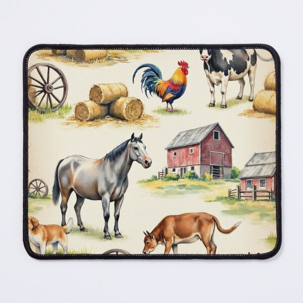 Item preview, Vintage Farm Life Watercolor Pattern designed and sold by rustyroofco.