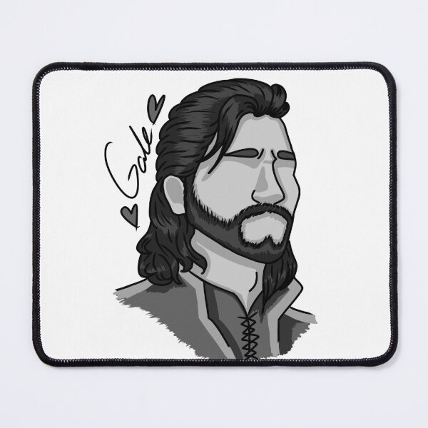 Item preview, Gale Dekarios - Baldurs Gate - Headshot - Variation 2 - black and white designed and sold by LanibugsArt.