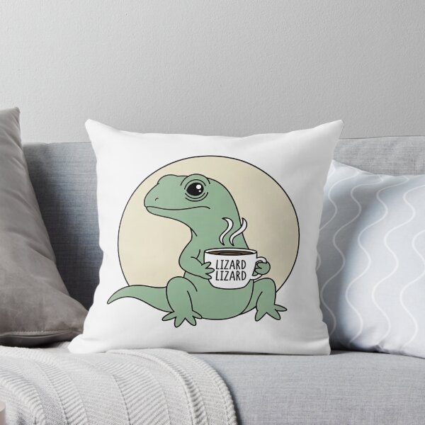 Artikelvorschau, Eidechse trinkt Kaffee Sticker entworfen und verkauft von Makerminds.