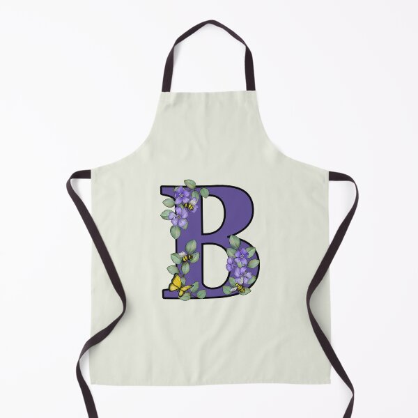 Item preview, Letter B, Decorated Purple Initial, Eucalyptus Leaves, Periwinkles, Bees and Butterfly designed and sold by JoyfulWhimsy.