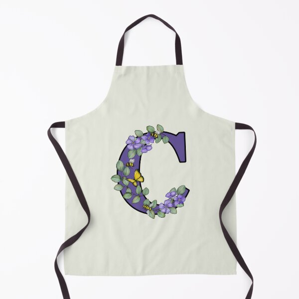 Item preview, Letter C, Decorated Purple Initial, Eucalyptus Leaves, Periwinkles, Bees and Butterfly designed and sold by JoyfulWhimsy.