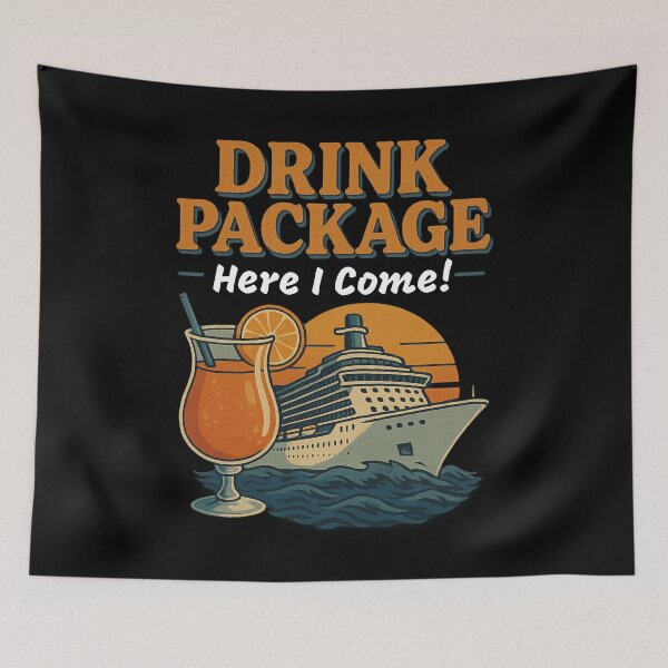 Item preview, Copy of Drink Package, Here I Come – Funny Cruise Vacation T-Shirt designed and sold by Taberland.