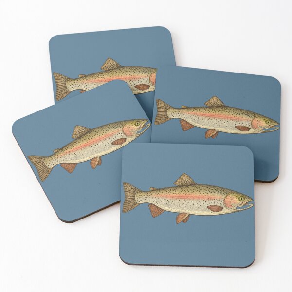 Item preview, Rainbow Trout – Detailed Side Profile Illustration designed and sold by NoRestDesigns.